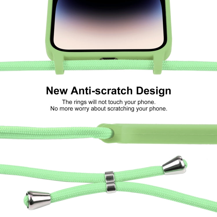 For iPhone 15 Pro Max Crossbody Lanyard Liquid Silicone Case(Matcha Green) - HoMEdemic™ 