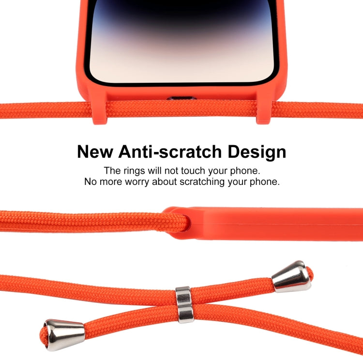 For iPhone 15 Pro Max Crossbody Lanyard Liquid Silicone Case(Orange) - HoMEdemic™ 