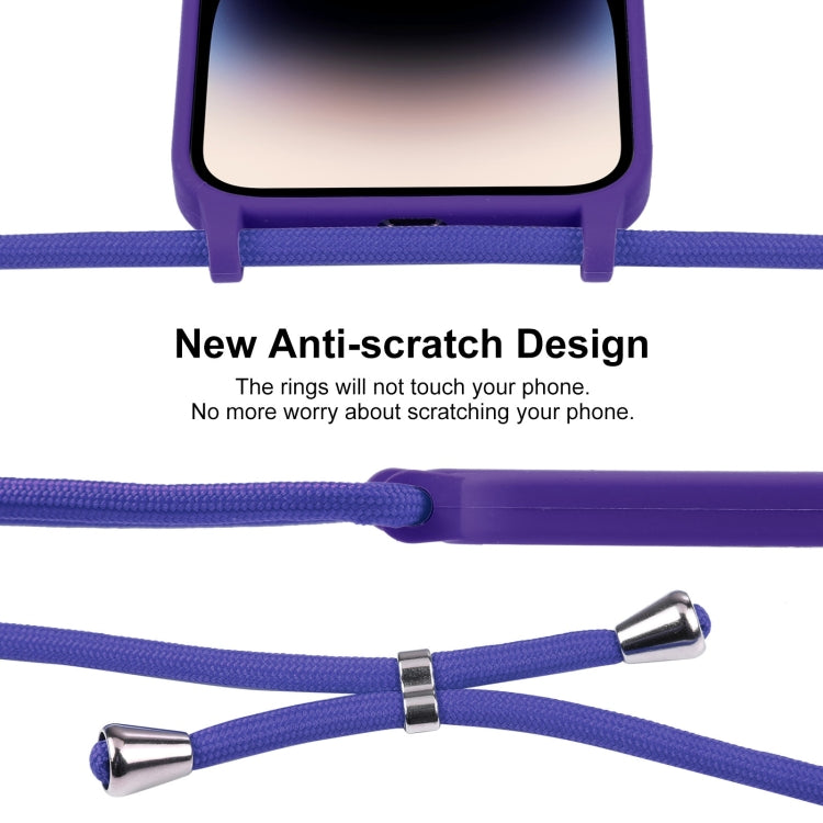For iPhone 15 Pro Max Crossbody Lanyard Liquid Silicone Case(Purple) - HoMEdemic™ 