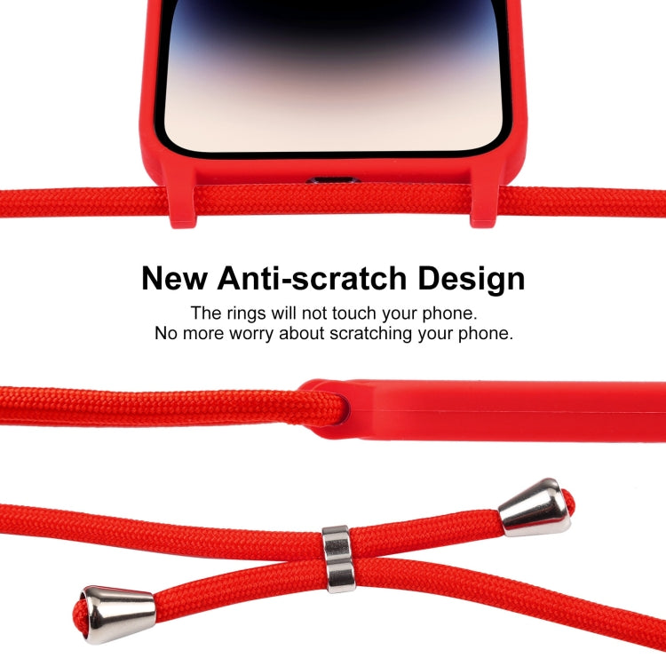 For iPhone 15 Pro Max Crossbody Lanyard Liquid Silicone Case(Red) - HoMEdemic™ 