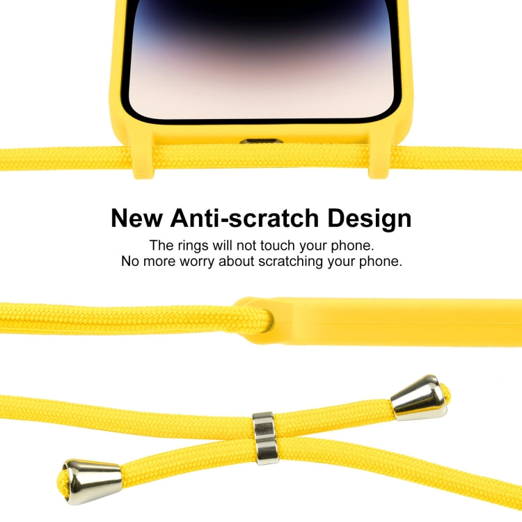 For iPhone 15 Pro Max Crossbody Lanyard Liquid Silicone Case(Yellow) - HoMEdemic™ 