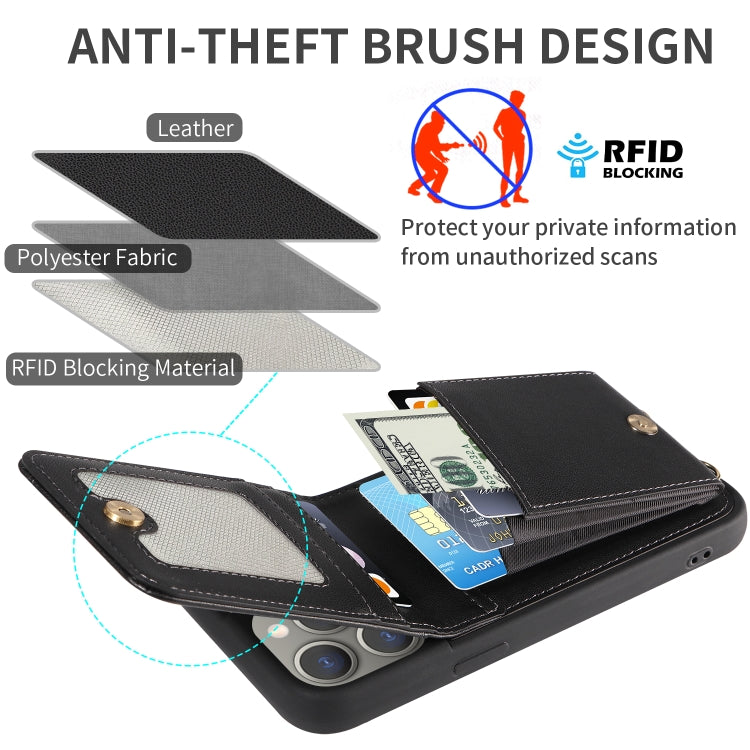 For iPhone 15 Pro Max Crossbody Lanyard Zipper Wallet Leather Phone Case(Black) - HoMEdemic™ 