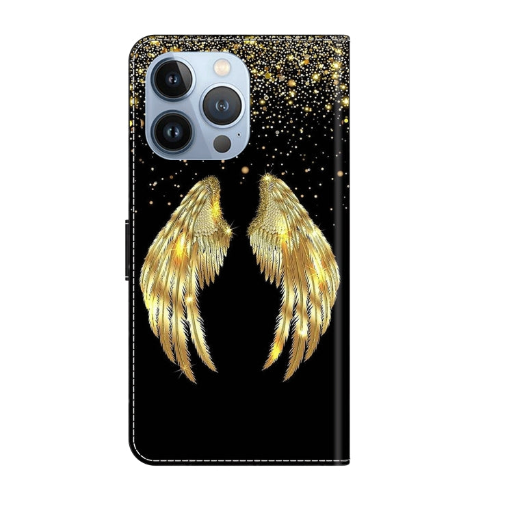 For iPhone 15 Pro Max Crystal 3D Shockproof Protective Leather Phone Case(Golden Wings) - HoMEdemic™ 