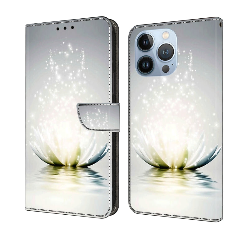 For iPhone 15 Pro Max Crystal 3D Shockproof Protective Leather Phone Case(Light Lotus) - HoMEdemic™ 