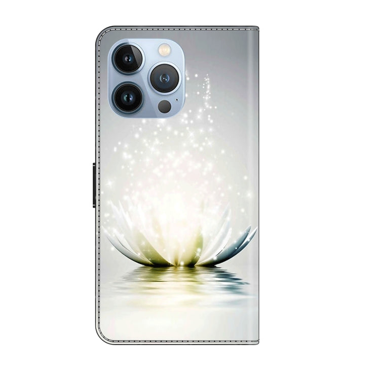 For iPhone 15 Pro Max Crystal 3D Shockproof Protective Leather Phone Case(Light Lotus) - HoMEdemic™ 