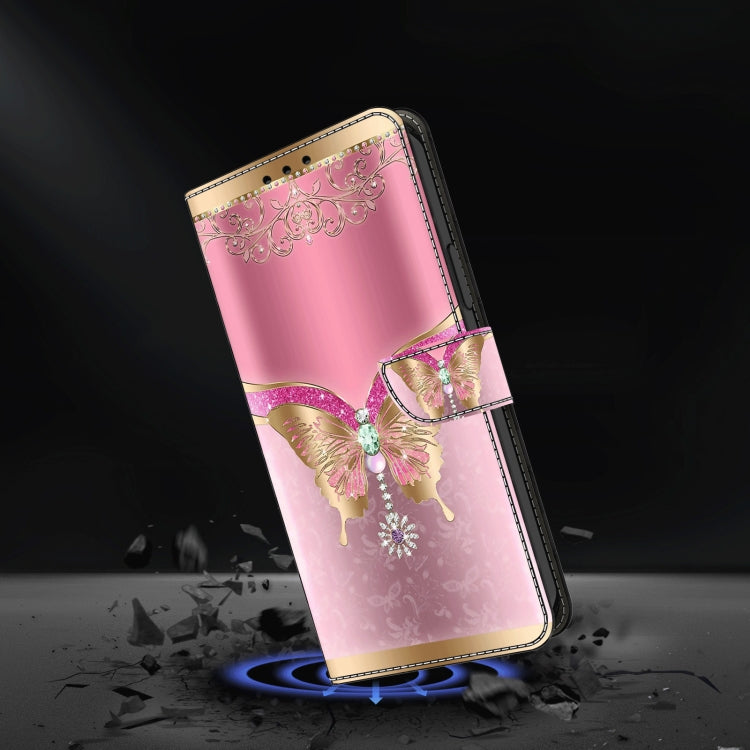 For iPhone 15 Pro Max Crystal 3D Shockproof Protective Leather Phone Case(Pink Bottom Butterfly) - HoMEdemic™ 