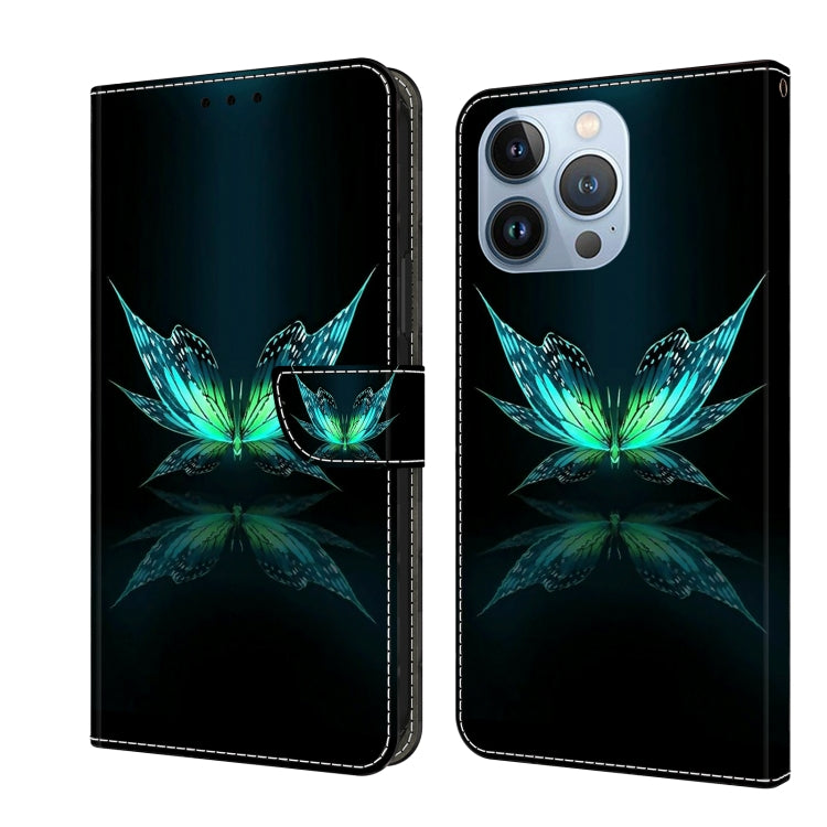 For iPhone 15 Pro Max Crystal 3D Shockproof Protective Leather Phone Case(Reflection Dutterfly) - HoMEdemic™ 