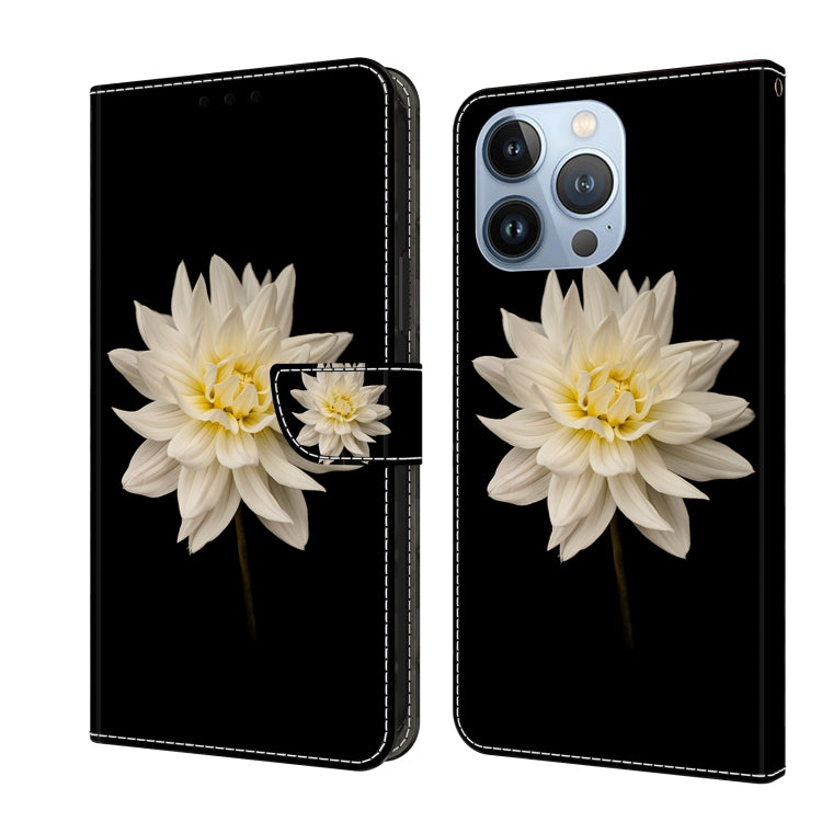 For iPhone 15 Pro Max Crystal 3D Shockproof Protective Leather Phone Case(White Flower) - HoMEdemic™ 