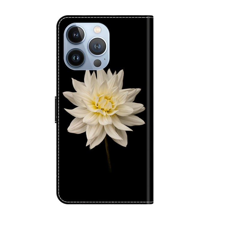 For iPhone 15 Pro Max Crystal 3D Shockproof Protective Leather Phone Case(White Flower) - HoMEdemic™ 