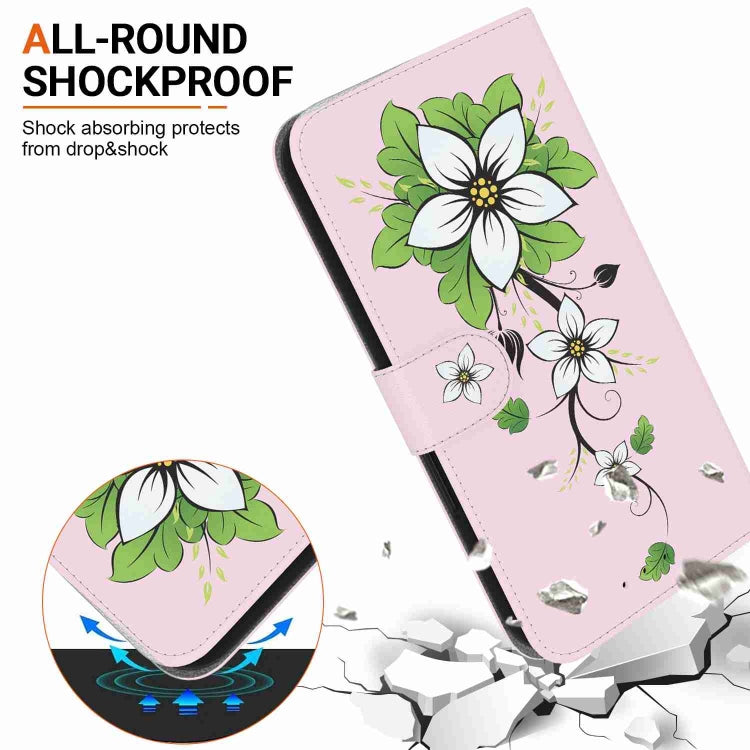 For iPhone 15 Pro Max Crystal Texture Colored Drawing Leather Phone Case(Lily) - HoMEdemic™ 