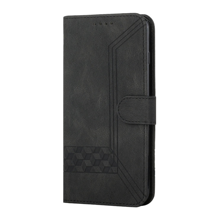 For iPhone 15 Pro Max Cubic Skin Feel Flip Leather Phone Case(Black) - HoMEdemic™ 