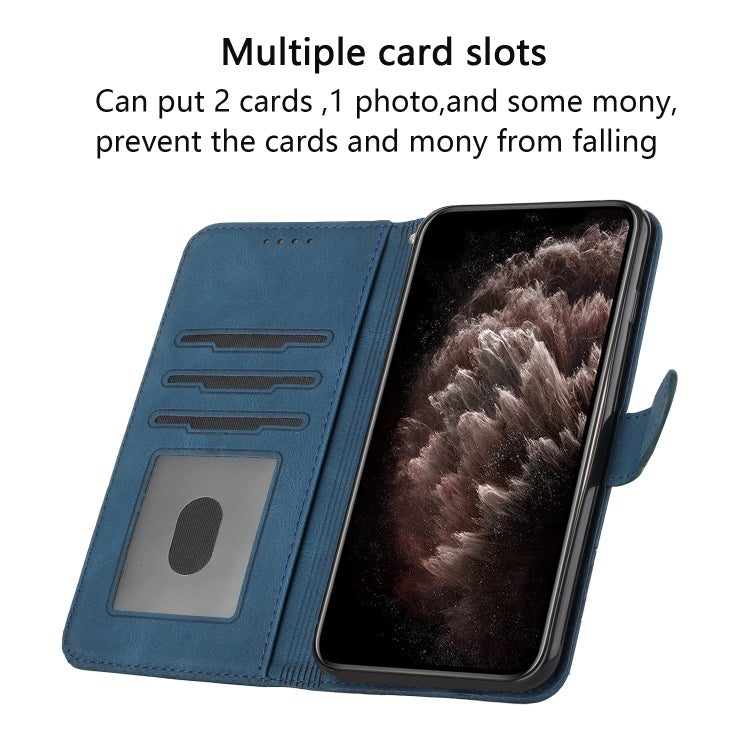 For iPhone 15 Pro Max Cubic Skin Feel Flip Leather Phone Case(Blue) - HoMEdemic™ 