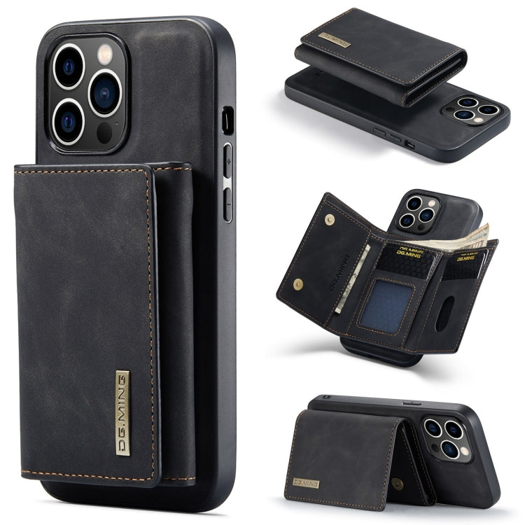 For iPhone 15 Pro Max DG.MING M1 Series 3-Fold Multi Card Wallet Leather Phone Case(Black) - HoMEdemic™ 