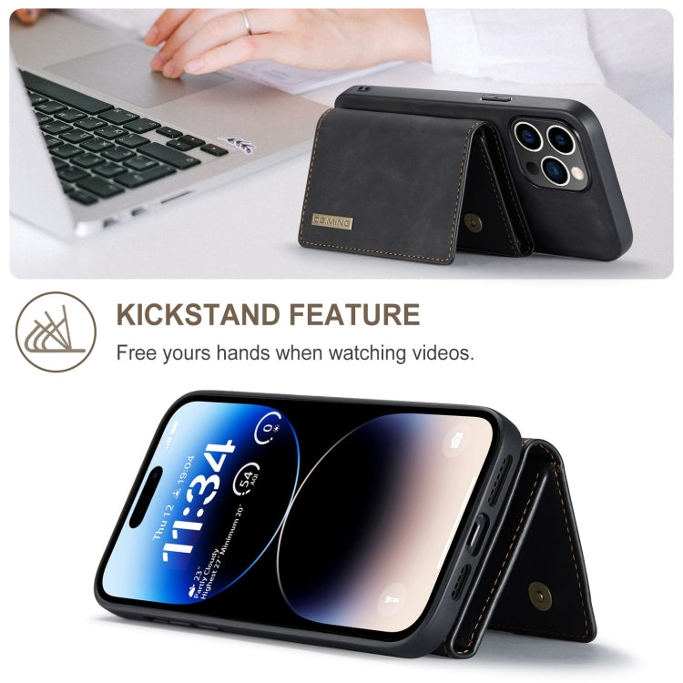 For iPhone 15 Pro Max DG.MING M1 Series 3-Fold Multi Card Wallet Leather Phone Case(Black) - HoMEdemic™ 