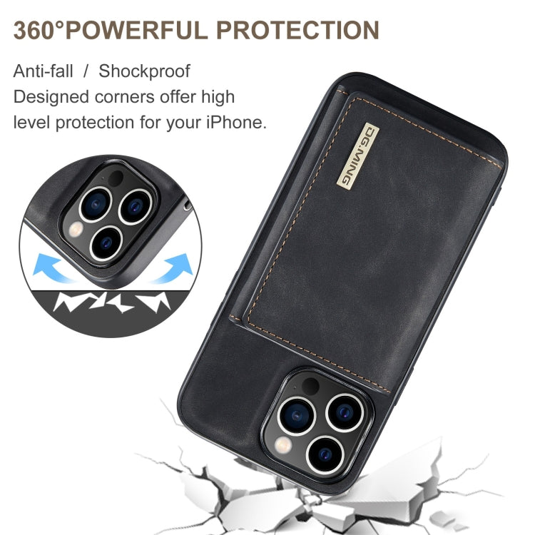 For iPhone 15 Pro Max DG.MING M1 Series 3-Fold Multi Card Wallet Leather Phone Case(Black) - HoMEdemic™ 