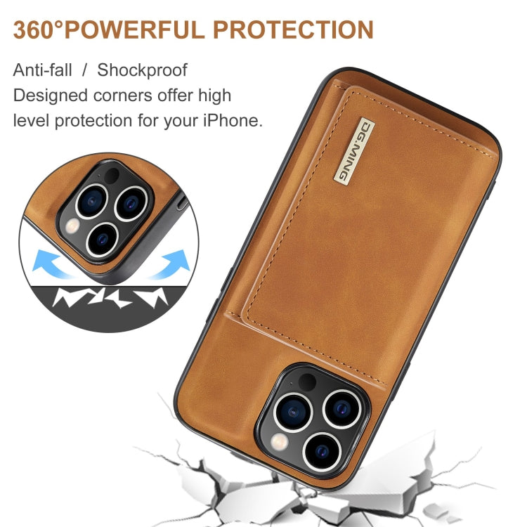 For iPhone 15 Pro Max DG.MING M1 Series 3-Fold Multi Card Wallet Leather Phone Case(Brown) - HoMEdemic™ 