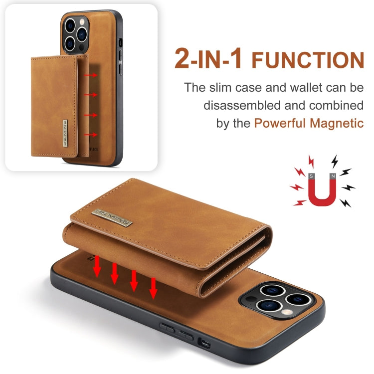 For iPhone 15 Pro Max DG.MING M1 Series 3-Fold Multi Card Wallet Leather Phone Case(Brown) - HoMEdemic™ 