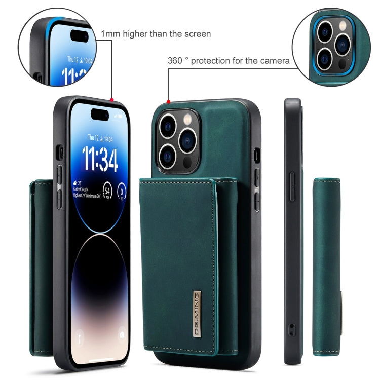 For iPhone 15 Pro Max DG.MING M1 Series 3-Fold Multi Card Wallet Leather Phone Case(Green) - HoMEdemic™ 