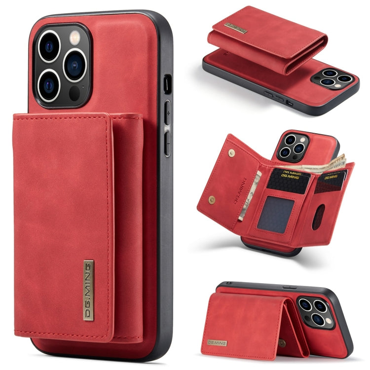 For iPhone 15 Pro Max DG.MING M1 Series 3-Fold Multi Card Wallet Leather Phone Case(Red) - HoMEdemic™ 
