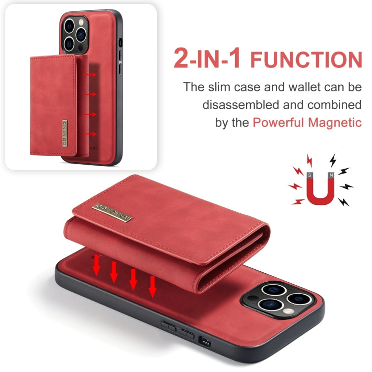 For iPhone 15 Pro Max DG.MING M1 Series 3-Fold Multi Card Wallet Leather Phone Case(Red) - HoMEdemic™ 