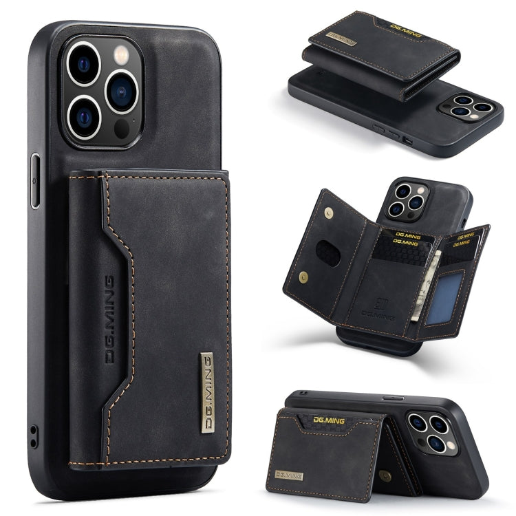 For iPhone 15 Pro Max DG.MING M2 Series 3-Fold Card Bag Wallet Leather Phone Case(Black) - HoMEdemic™ 