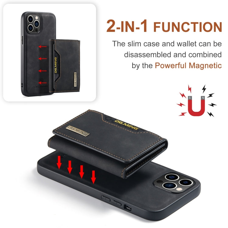 For iPhone 15 Pro Max DG.MING M2 Series 3-Fold Card Bag Wallet Leather Phone Case(Black) - HoMEdemic™ 