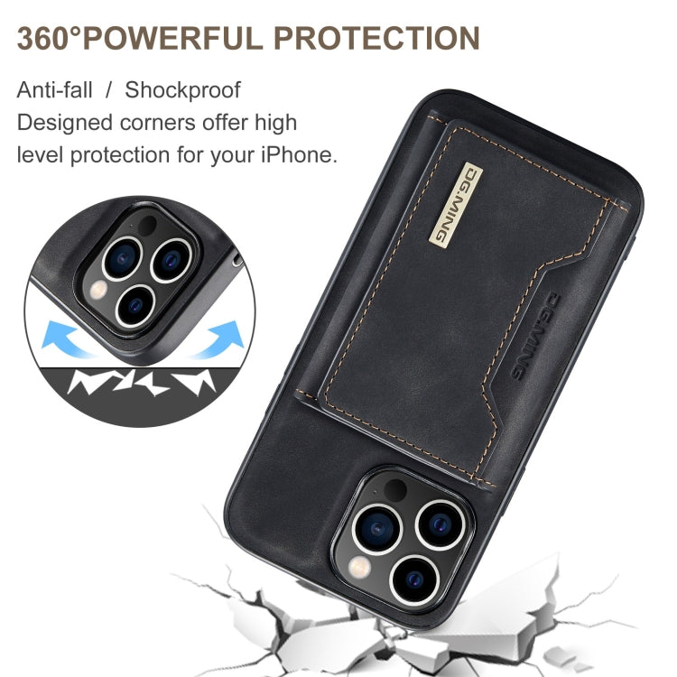 For iPhone 15 Pro Max DG.MING M2 Series 3-Fold Card Bag Wallet Leather Phone Case(Black) - HoMEdemic™ 