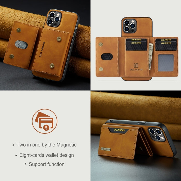 For iPhone 15 Pro Max DG.MING M2 Series 3-Fold Card Bag Wallet Leather Phone Case(Brown) - HoMEdemic™ 