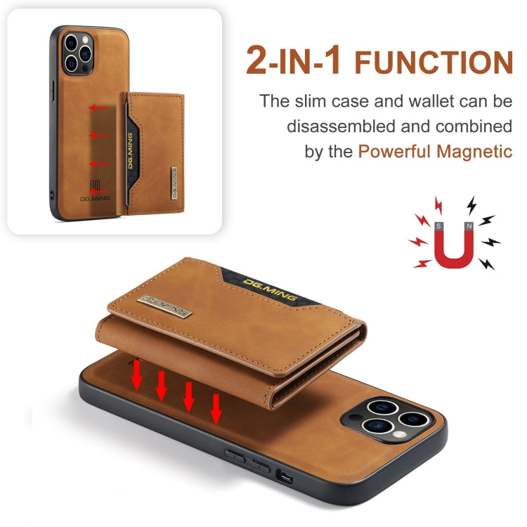 For iPhone 15 Pro Max DG.MING M2 Series 3-Fold Card Bag Wallet Leather Phone Case(Brown) - HoMEdemic™ 