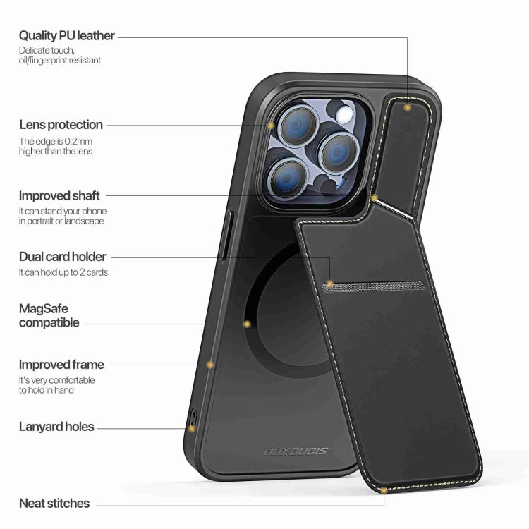 For iPhone 15 Pro Max DUX DUCIS Rafi II Series MagSafe Magnetic Holder RFID Phone Case(Black) - HoMEdemic™ 