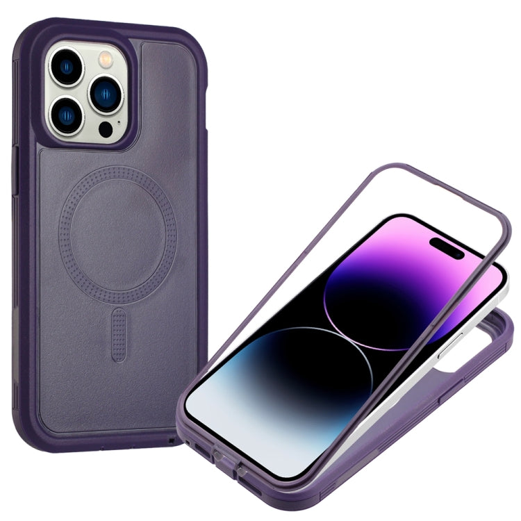 For iPhone 15 Pro Max Defender Series XT MagSafe Magnetic PC + TPU Shockproof Phone Case(Dark Purple) - HoMEdemic™ 