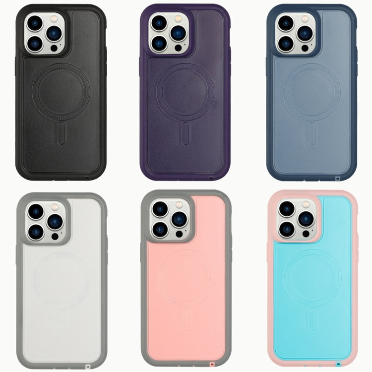 For iPhone 15 Pro Max Defender Series XT MagSafe Magnetic PC + TPU Shockproof Phone Case(Turquoise+Pink) - HoMEdemic™ 