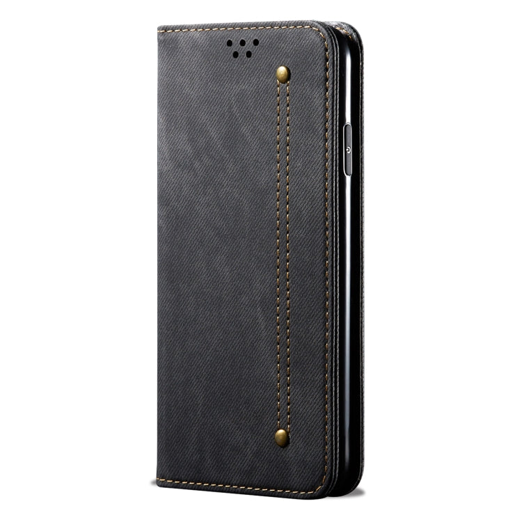For iPhone 15 Pro Max Denim Texture Casual Style Horizontal Flip Leather Case(Black) - HoMEdemic™ 