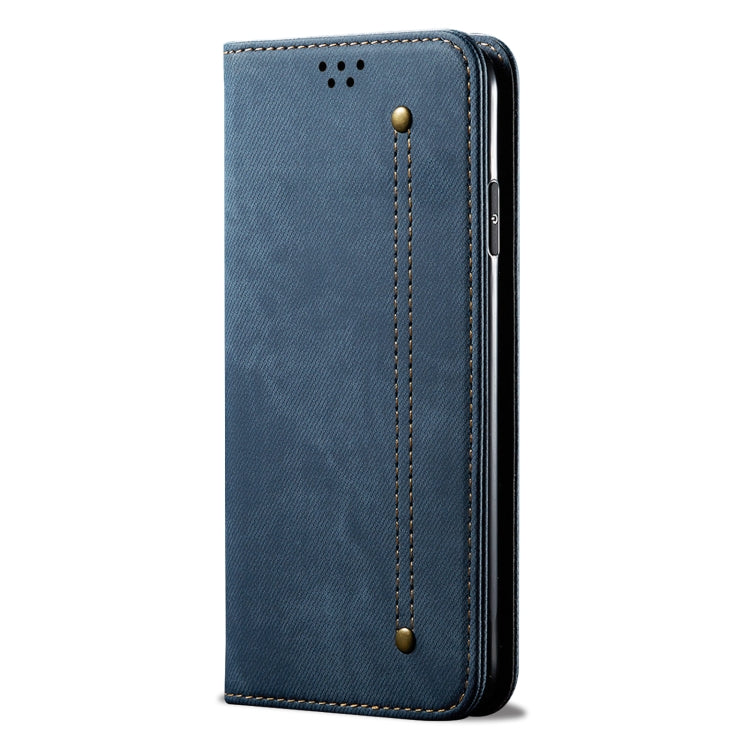 For iPhone 15 Pro Max Denim Texture Casual Style Horizontal Flip Leather Case(Blue) - HoMEdemic™ 