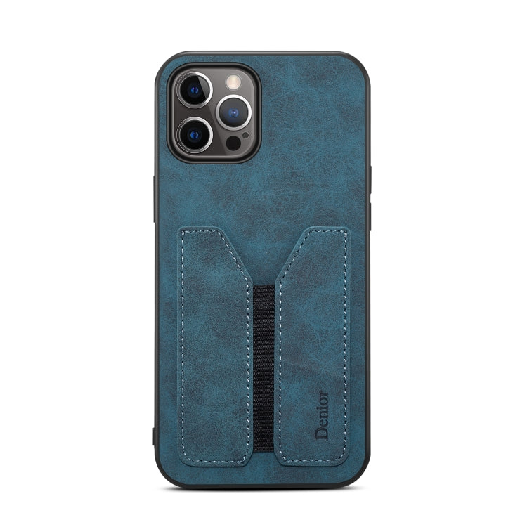 For iPhone 15 Pro Max Denior DV Elastic Card Slot PU Back Cover Phone Case(Blue) - HoMEdemic™ 