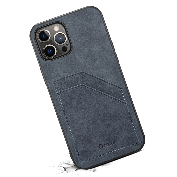 For iPhone 15 Pro Max Denior PU Dual Card Slot Back Cover Phone Case(Grey) - HoMEdemic™ 