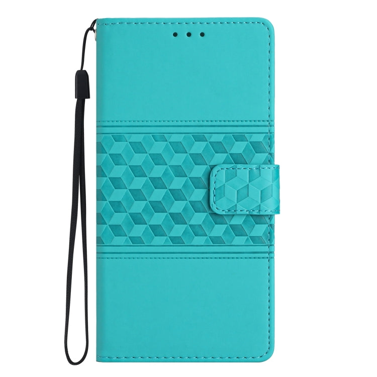 For iPhone 15 Pro Max Diamond Embossed Skin Feel Leather Phone Case(Blue) - HoMEdemic™ 