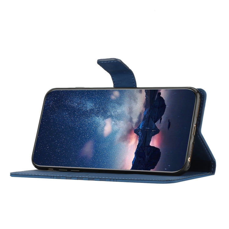 For iPhone 15 Pro Max Diamond Embossed Skin Feel Leather Phone Case(Dark Blue) - HoMEdemic™ 