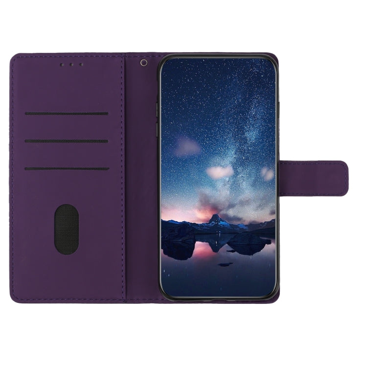 For iPhone 15 Pro Max Diamond Embossed Skin Feel Leather Phone Case(Purple) - HoMEdemic™ 