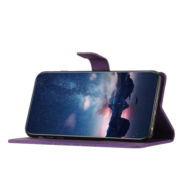 For iPhone 15 Pro Max Diamond Embossed Skin Feel Leather Phone Case(Purple) - HoMEdemic™ 