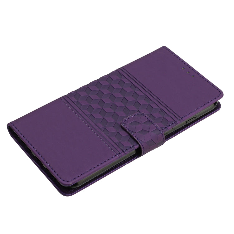 For iPhone 15 Pro Max Diamond Embossed Skin Feel Leather Phone Case(Purple) - HoMEdemic™ 