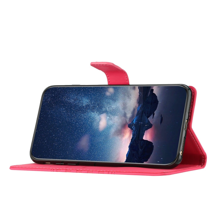 For iPhone 15 Pro Max Diamond Embossed Skin Feel Leather Phone Case(Red) - HoMEdemic™ 