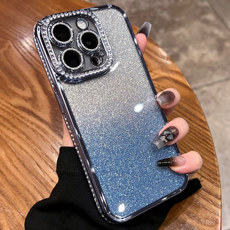 For iPhone 15 Pro Max Diamond Gradient Glitter TPU Phone Case(Gradient Blue) - HoMEdemic™ 
