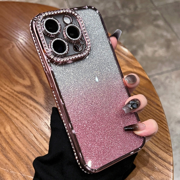 For iPhone 15 Pro Max Diamond Gradient Glitter TPU Phone Case(Gradient Pink) - HoMEdemic™ 