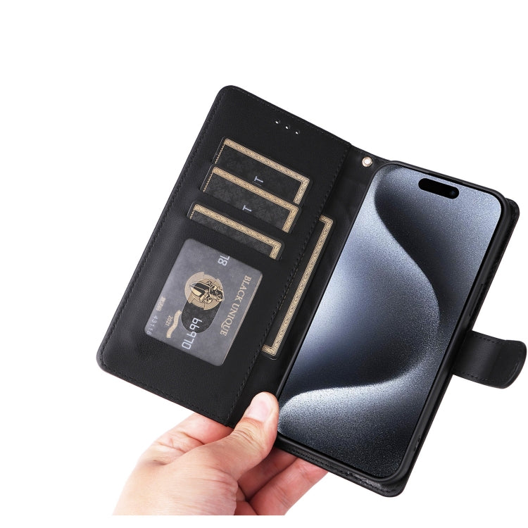 For iPhone 15 Pro Max Diamond Lattice Leather Flip Phone Case(Black) - HoMEdemic™ 