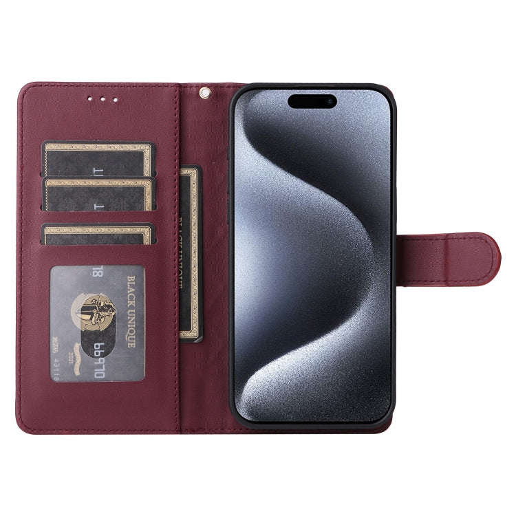 For iPhone 15 Pro Max Diamond Lattice Leather Flip Phone Case(Wine Red) - HoMEdemic™ 