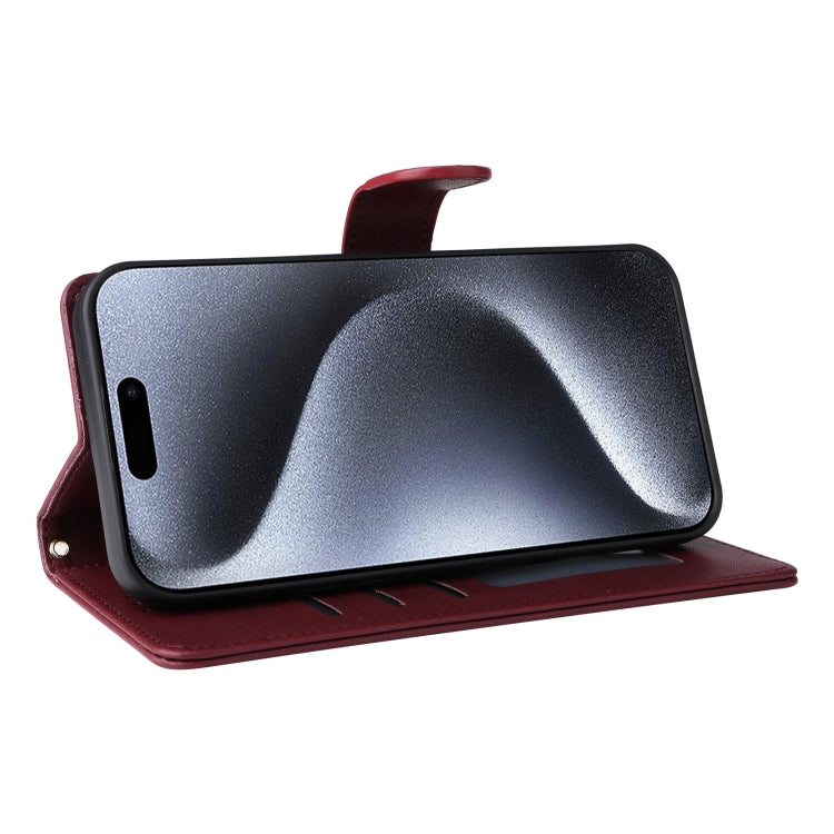 For iPhone 15 Pro Max Diamond Lattice Leather Flip Phone Case(Wine Red) - HoMEdemic™ 