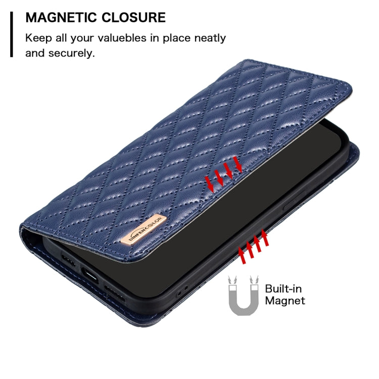 For iPhone 15 Pro Max Diamond Lattice Magnetic Leather Flip Phone Case(Blue) - HoMEdemic™ 