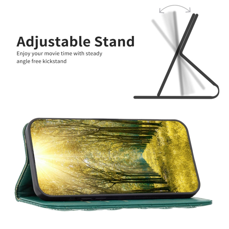 For iPhone 15 Pro Max Diamond Lattice Magnetic Leather Flip Phone Case(Green) - HoMEdemic™ 