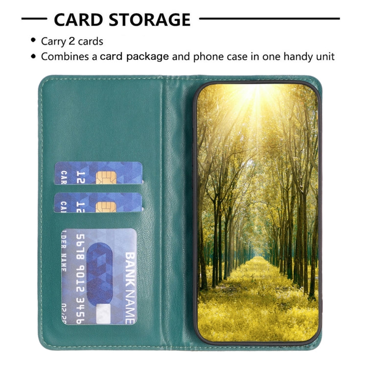 For iPhone 15 Pro Max Diamond Lattice Magnetic Leather Flip Phone Case(Green) - HoMEdemic™ 